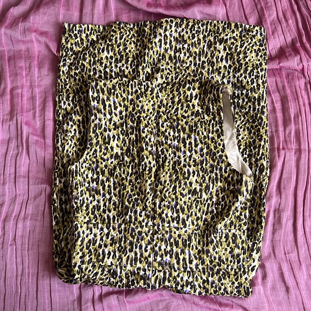 J. Crew dress in leopard print purple & yellow - Picture 5 of 8